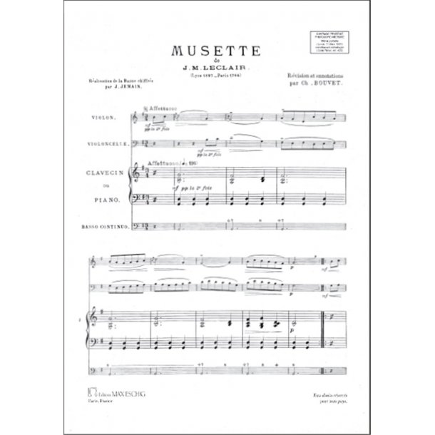 Musette Violon-Vlc-Piano Ou Clavecin (Bouvet